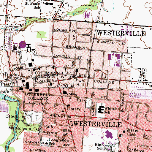 Topographic Map of Hanby Park, OH