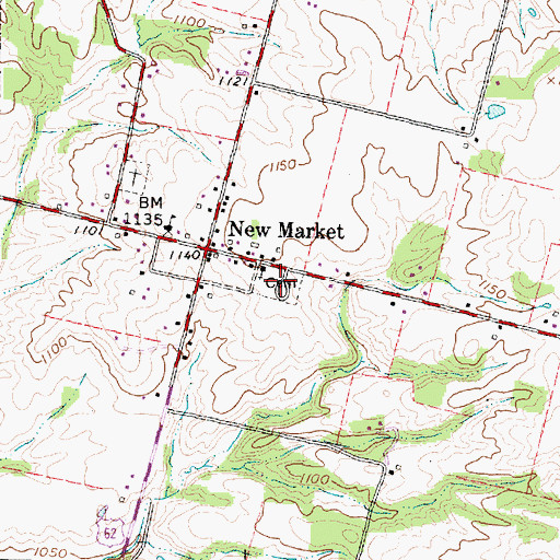Topographic Map of Baptist Cemetery, OH
