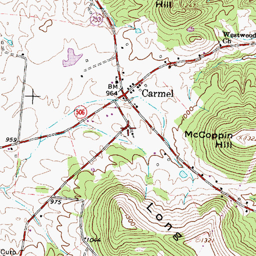 Topographic Map of Carmel Cemetery, OH