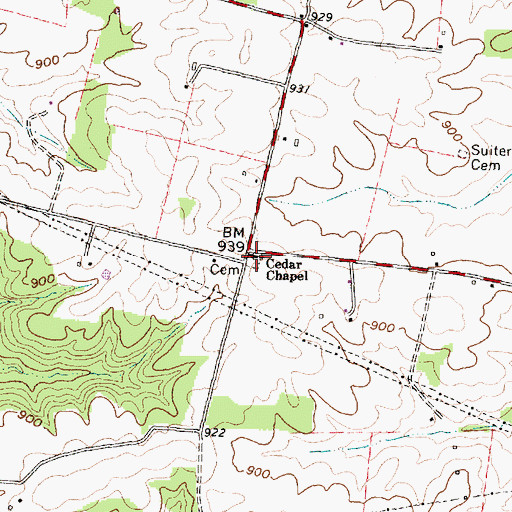 Topographic Map of Cedar Chapel Cemetery, OH