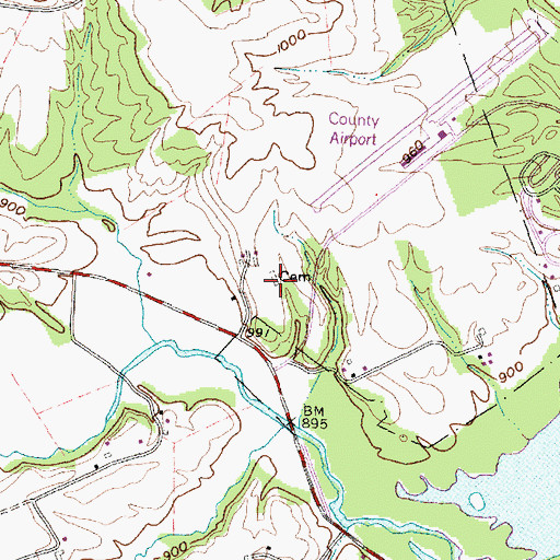Topographic Map of County Home Cemetery, OH