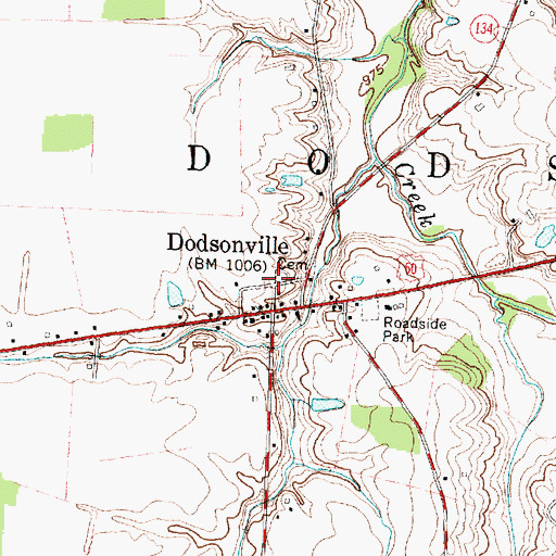 Topographic Map of Dodsonville Cemetery, OH