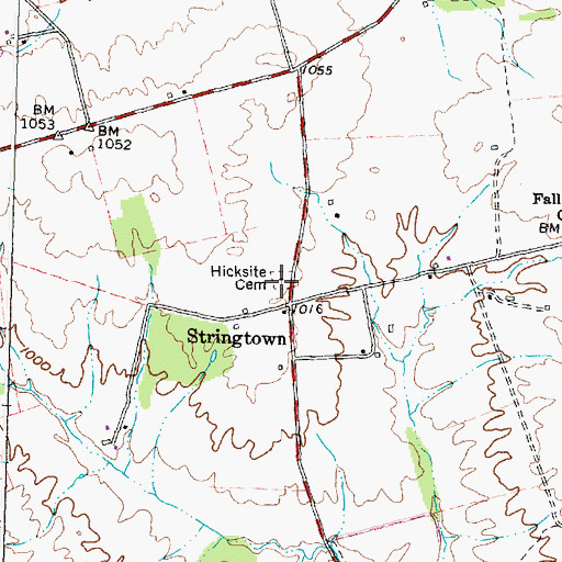Topographic Map of Hicksite Quaker Cemetery, OH