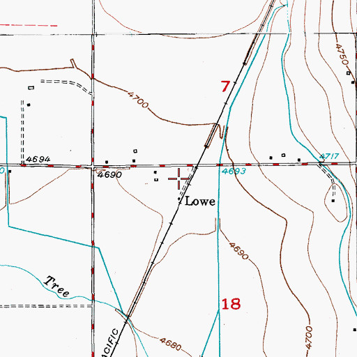 Topographic Map of Lowe, CO