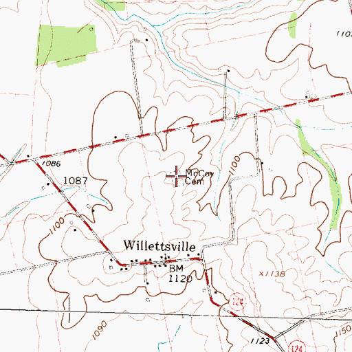 Topographic Map of McCoy Cemetery, OH