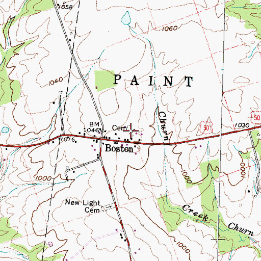 Topographic Map of Methodist Cemetery, OH