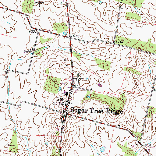 Topographic Map of Methodist Cemetery, OH