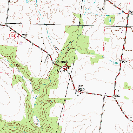 Topographic Map of Pisgah Cemetery, OH