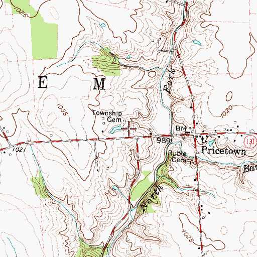 Topographic Map of Salem Township Cemetery, OH