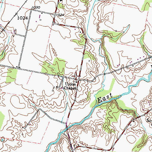 Topographic Map of Union Chapel Cemetery, OH