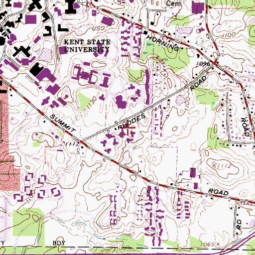 Topographic Map of Apple Hall, OH