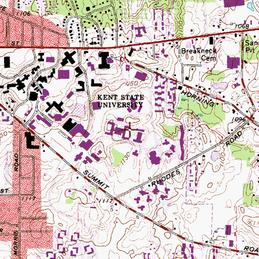 Topographic Map of Clark Hall, OH