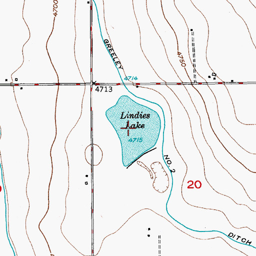 Topographic Map of Lindies Lakes, CO