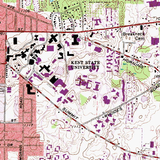 Topographic Map of Fletcher Hall, OH