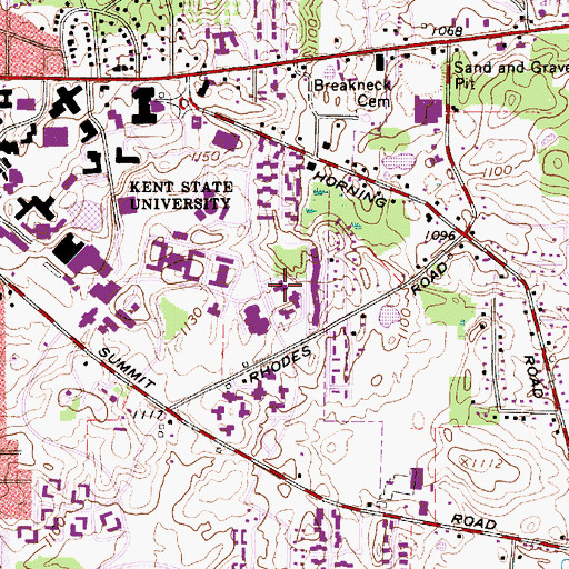 Topographic Map of Harbourt Hall, OH