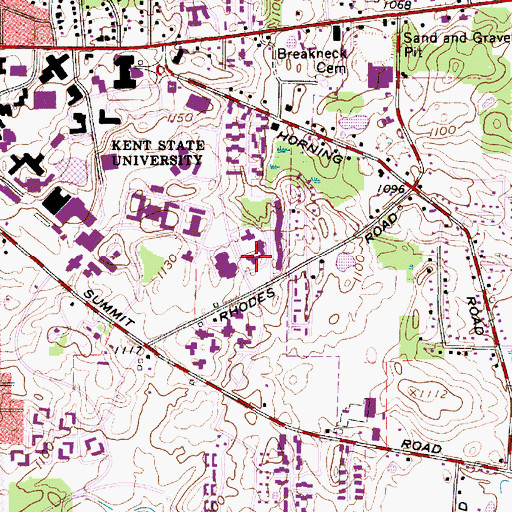 Topographic Map of Heer Hall, OH