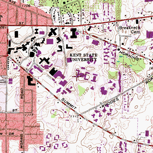 Topographic Map of Manchester Hall, OH