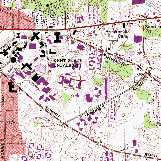 Topographic Map of McDowell Hall, OH