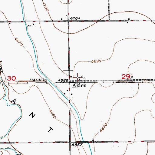 Topographic Map of Alden, CO