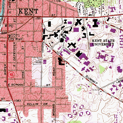 Topographic Map of Michael Schwartz Center, OH
