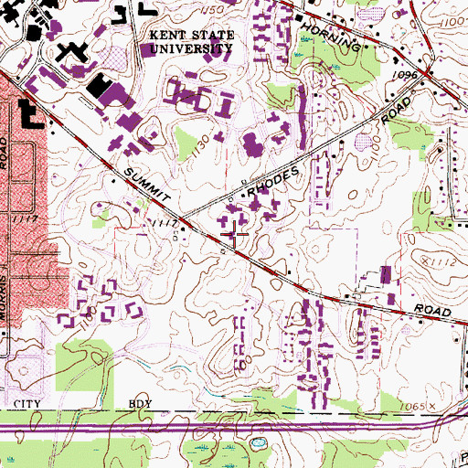Topographic Map of Musselman Hall, OH