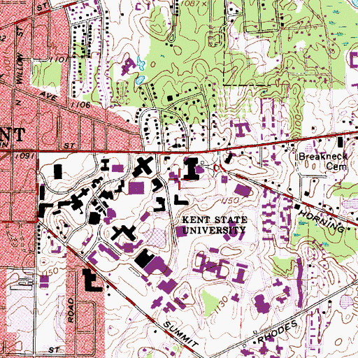 Topographic Map of Nixson Hall, OH