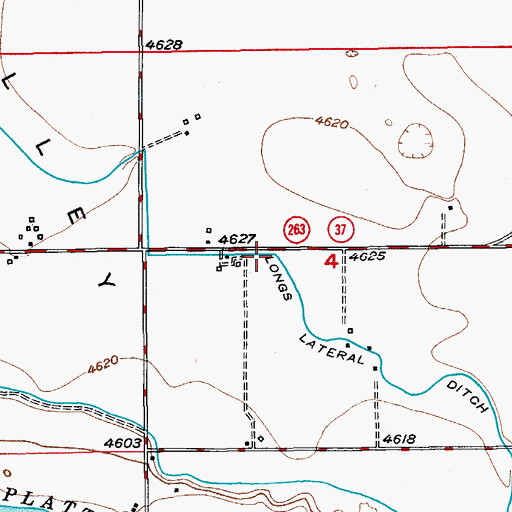 Topographic Map of Longs Lateral Ditch, CO