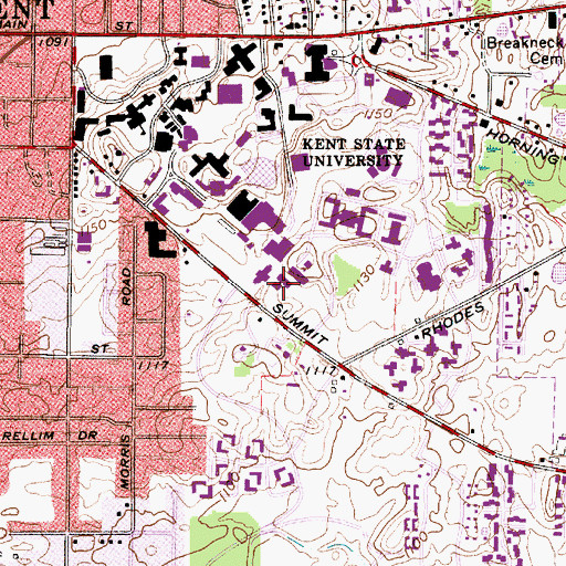 Topographic Map of Smith Hall, OH