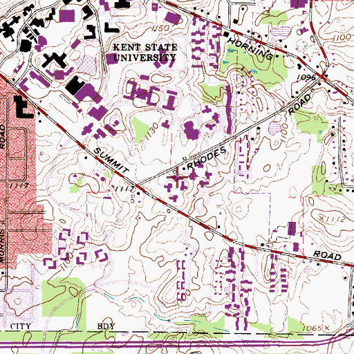 Topographic Map of Stewart Hall, OH