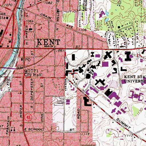 Topographic Map of Stockdale Hall, OH