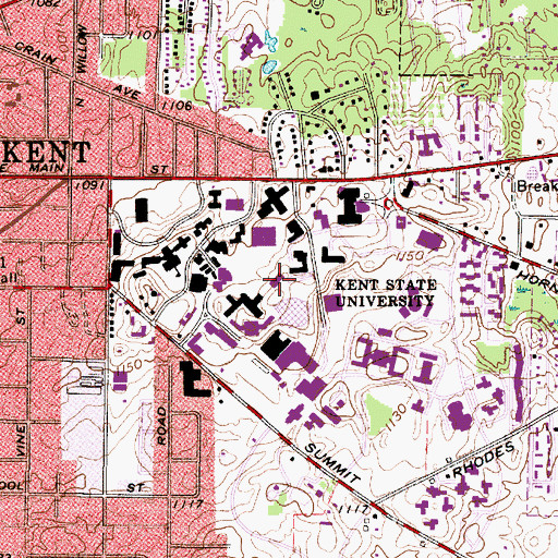 Topographic Map of Taylor Hall, OH