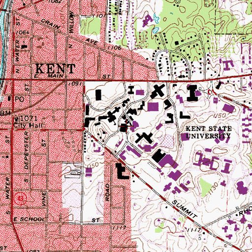 Topographic Map of Van Deusen Hall, OH