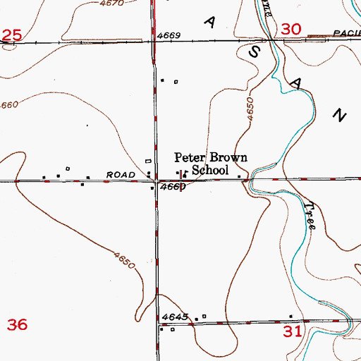 Topographic Map of Peter Brown School (historical), CO