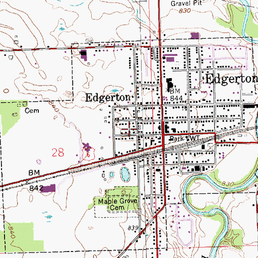 Topographic Map of Church of Christ, OH