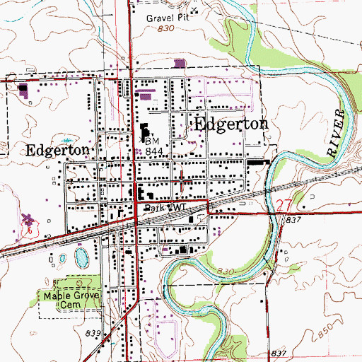 Topographic Map of Grace Lutheran Church, OH