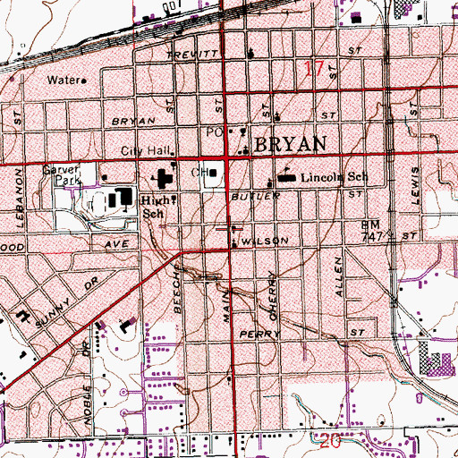 Topographic Map of Memorial United Brethren Church, OH