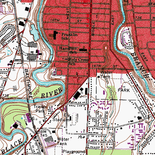 Topographic Map of Bethany Baptist Church, OH