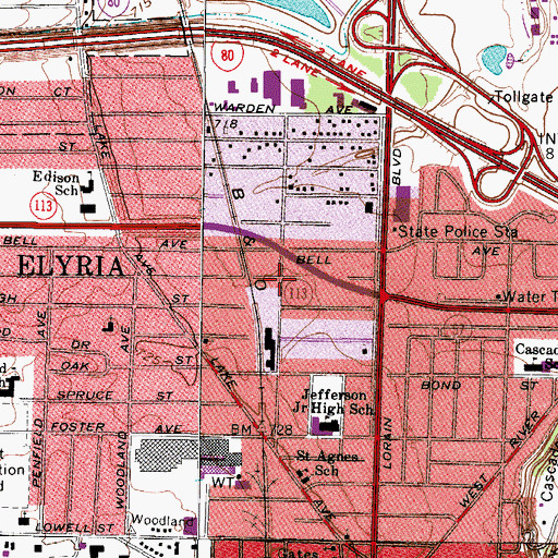 Topographic Map of Church of Christ, OH