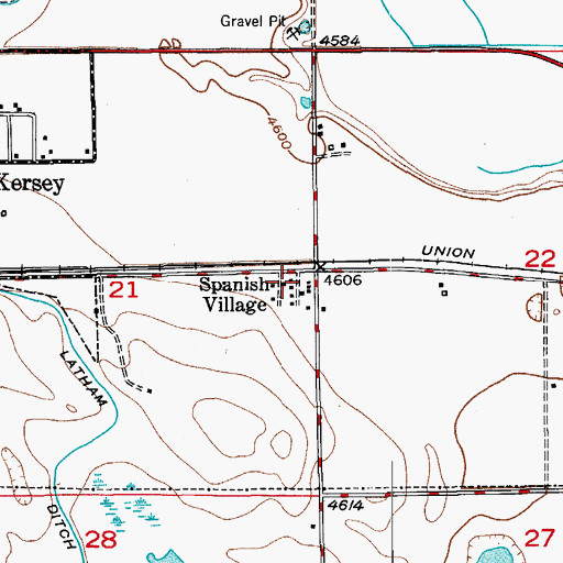 Topographic Map of Spanish Village, CO