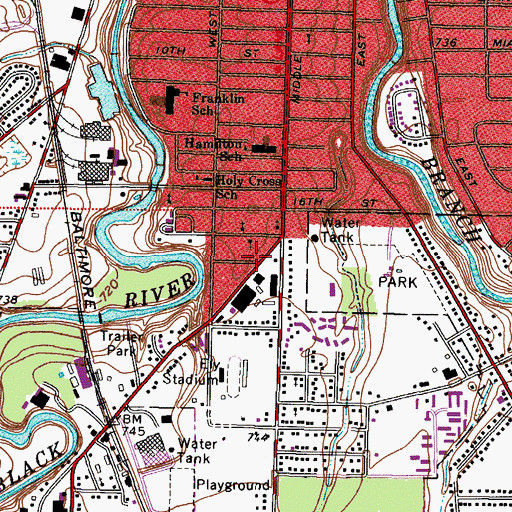 Topographic Map of Greater Christ Temple, OH