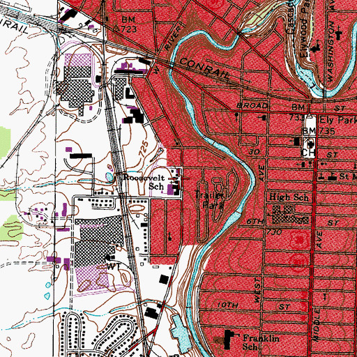 Topographic Map of Magyar United Church of Christ, OH