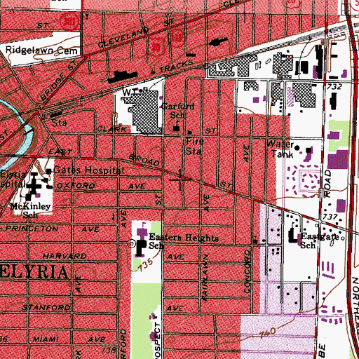 Topographic Map of Pilgrim United Church of Christ, OH