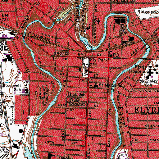 Topographic Map of Saint John Lutheran School, OH