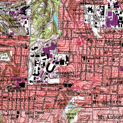 Topographic Map of Armory Fieldhouse, OH