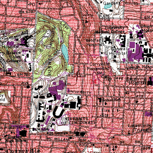 Topographic Map of Lindner Hall, OH