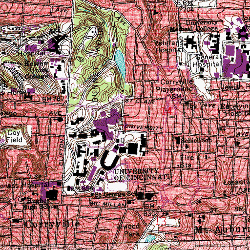 Topographic Map of Myers Alumni Center, OH