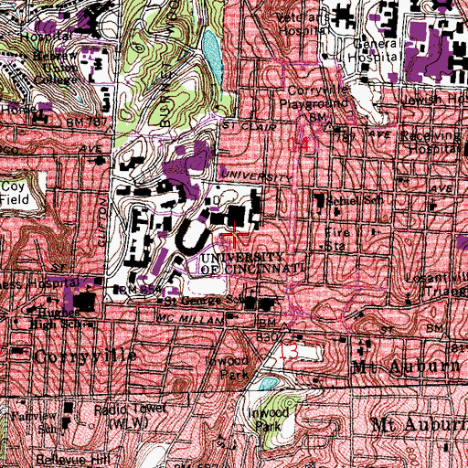 Topographic Map of Myrl H Shoemaker Center, OH