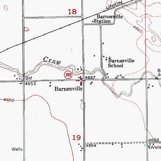 Topographic Map of Barnesville, CO