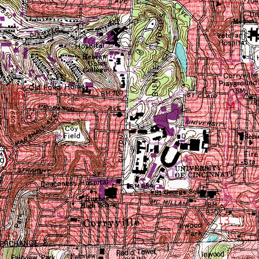 Topographic Map of Wilson Auditorium, OH