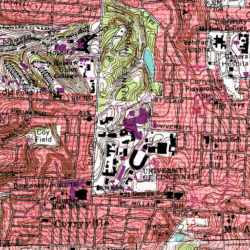 Topographic Map of Zimmer Hall, OH